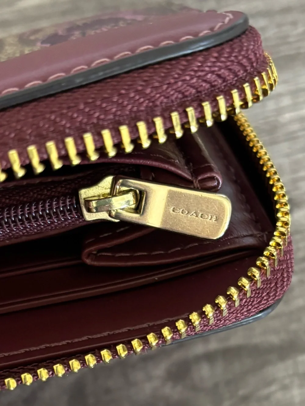 Coach Accordion Zip Wallet in Signature Canvas with Desert Tulip Print - Picture 10 of 14